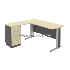 T156-4D TIMELESS SERIES L-SHAPED TABLE SET WITH 4D FIXED PEDESTAL